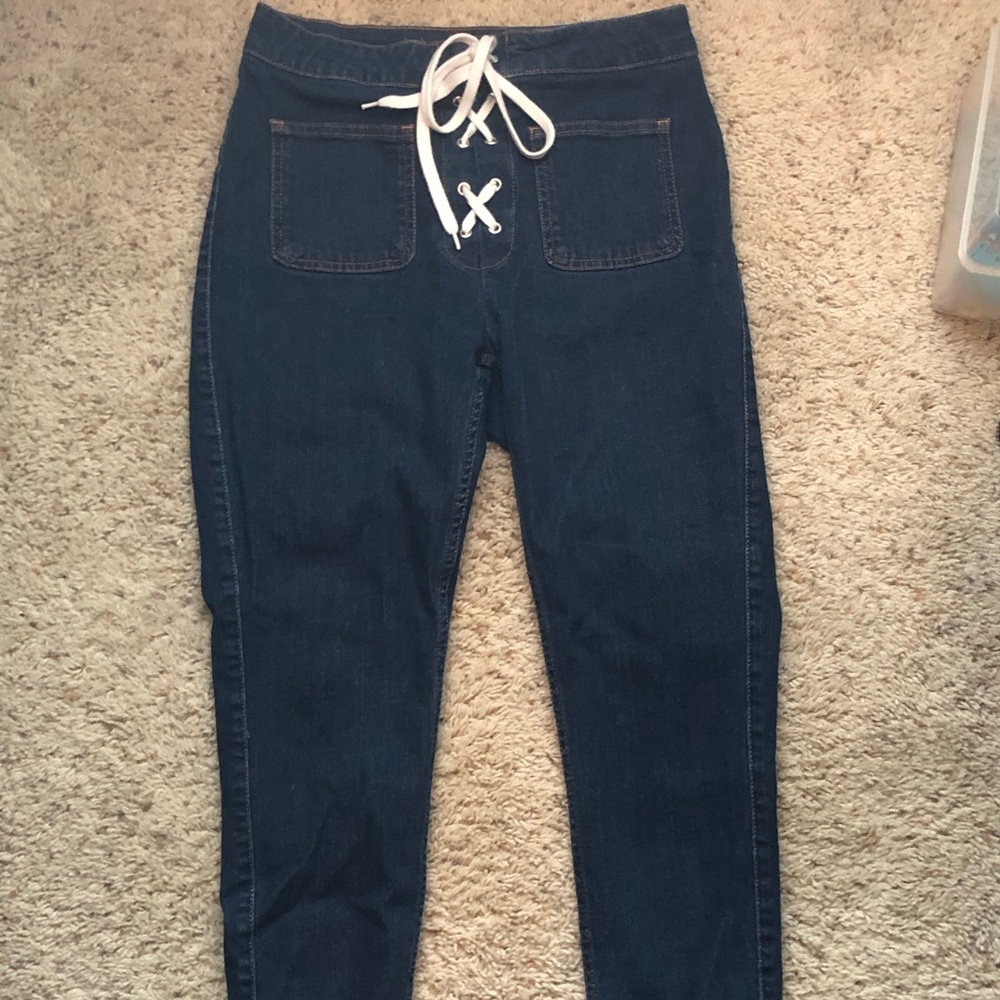 Zara Lace up skinny jeans